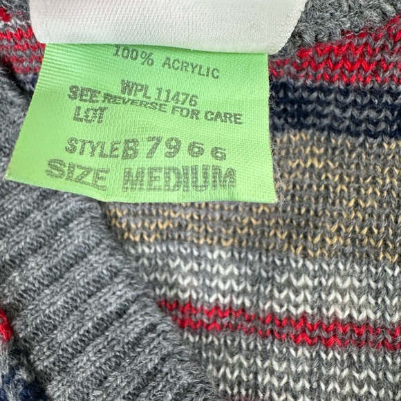 Collegian of California Fitted Grey Patterned Sweater Vest, Medium - Picture 4 of 5